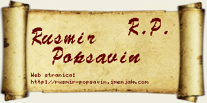 Rusmir Popsavin vizit kartica